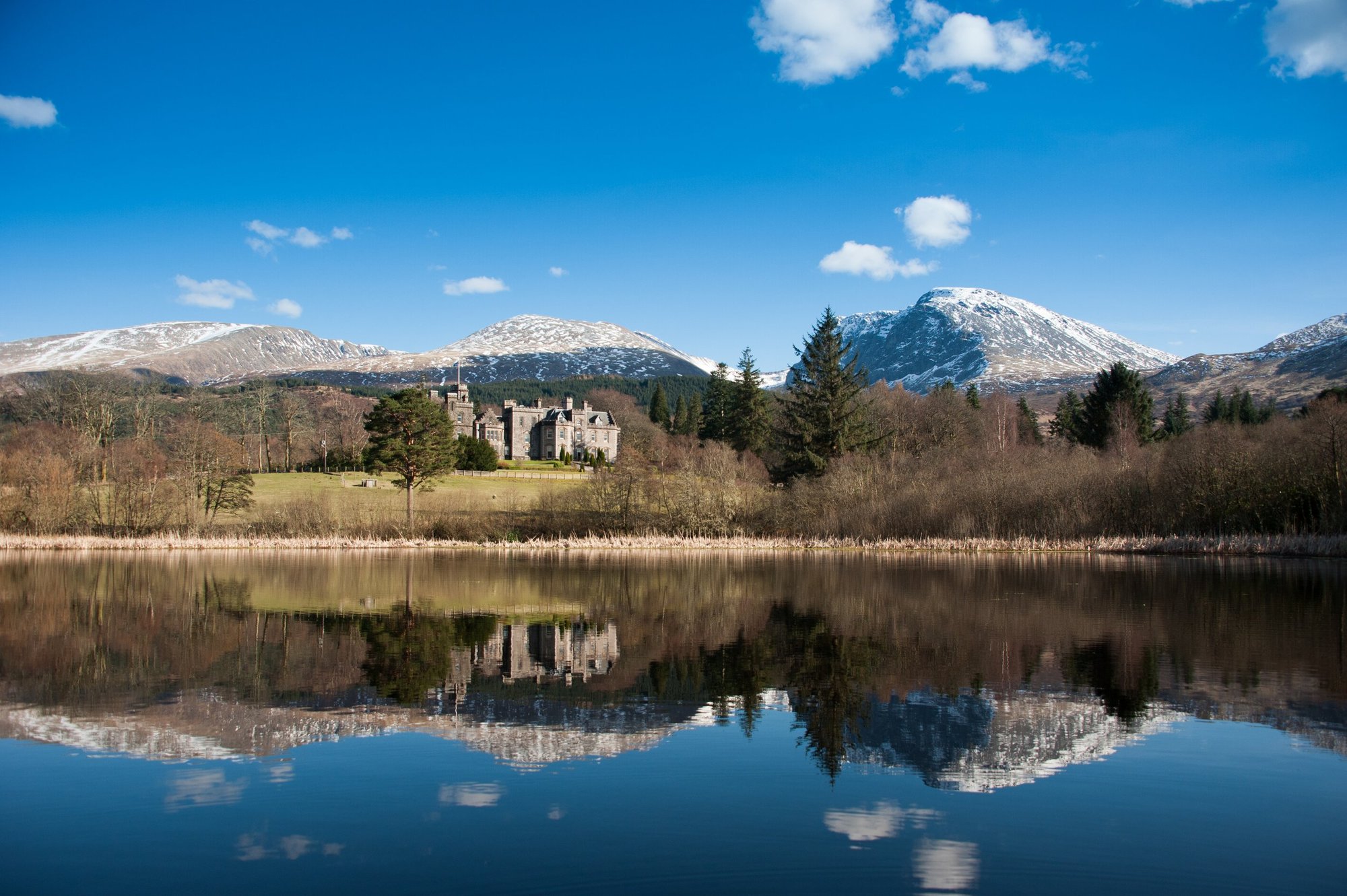 inverlochy castle hotel scotland reflected in the loch