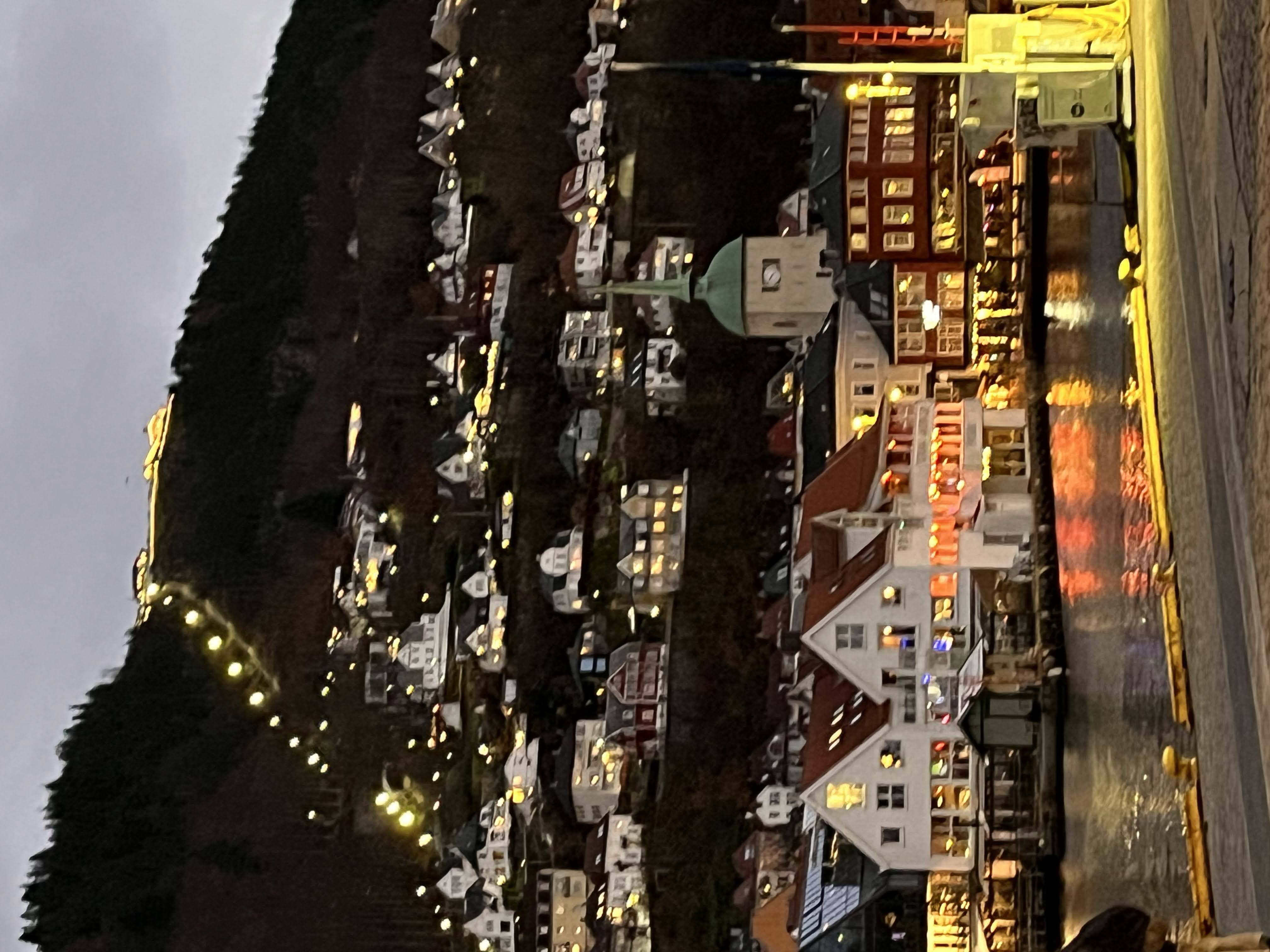 Bergen at night, from the deck of the Hurtigruten MS Nordnorge